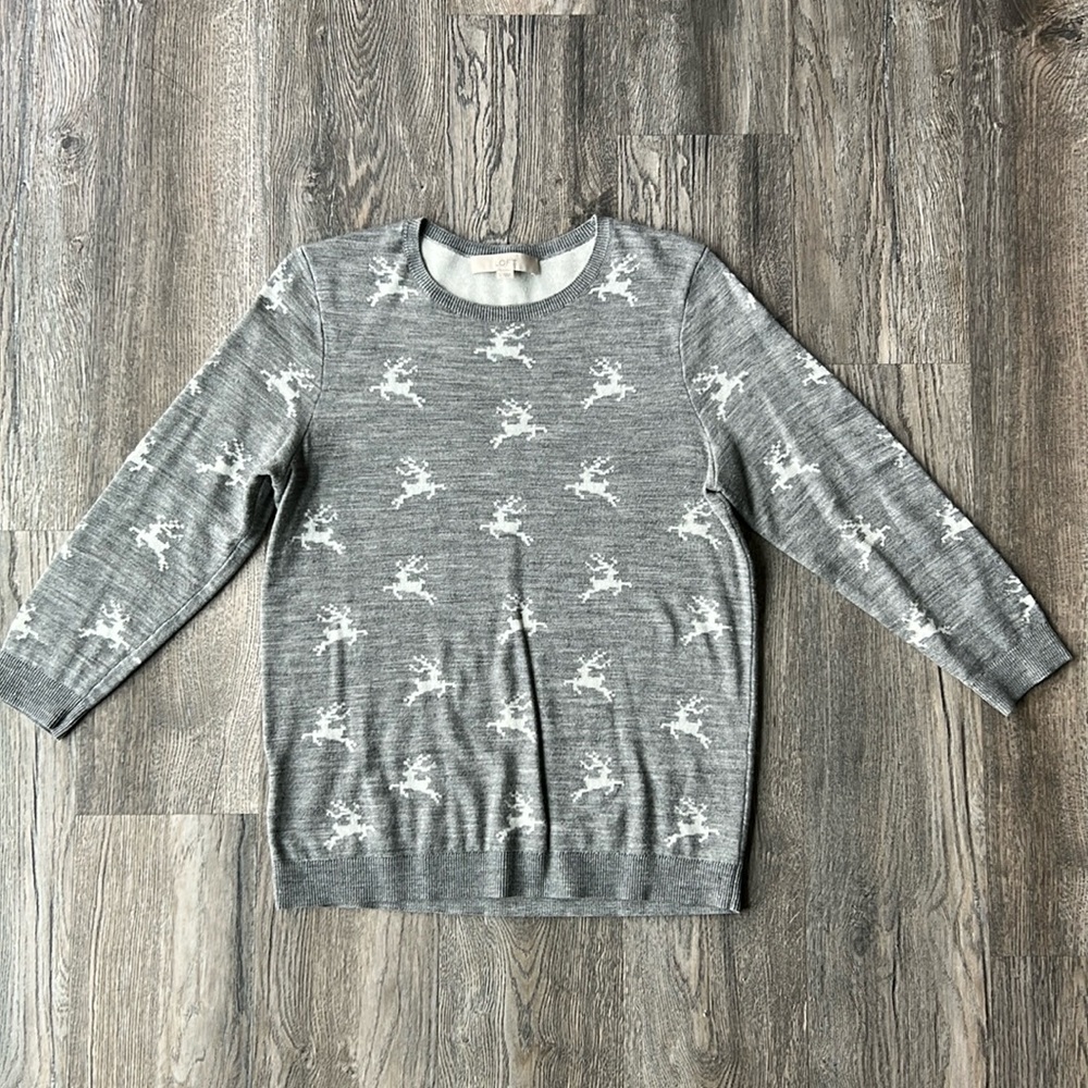Ann Taylor Loft Reindeer Holiday Sweater